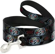 Buckle-Down Dog Leash, High Voltage Skull, 6 Feet Length x 0.5 Inch Wide