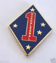 U.S. MARINE CORP 1ST DIVISION GUADALCANAL (1-1/4") Military Hat Pin P14654 EE