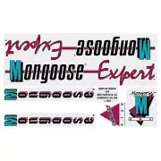 Mongoose - 1988 Expert for chrome frame Decal set - old school bmx