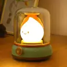 Ghost Campfire Night Light, Small Cute Desk Lamp, Dimmable Cordless Bedside Tabl
