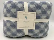 Pottery Barn Kids Hazel Heart Jacquard Quilt Blue Twin #9968A