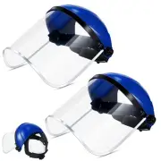 2 Pcs Safety Face Shield Mask Full Impact Clear Face Mask with Crown for Grin...