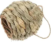 Parliky Dwarf Rabbit Grass House Bunny Hideaway Hamster Hideout Straw Nest Small Animal Habitat Handmade for Guinea Pigs Hamsters