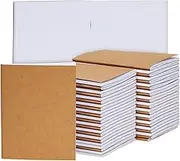 Kraft Notebook - 48-Pack Unlined Blank Books, Unruled Plain Travel Journals for Students, School, Children's Writing Books, Class Projects, Brown, 4.25 x 5.5 Inches, 24 Sheets Each
