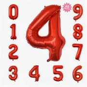 "Jumbo Red 40" Digital Number Balloons - Giant Mylar Balloons for Birthday, Wedd