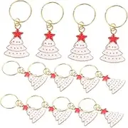 KICHOUSE Elegant Christmas Wine Charms Set 12 Pieces Wine Cup Pendants Xmas Theme for Parties