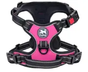 PoyPet No Pull Dog Harness, No Choke Front Clip Dog Reflective Harness M Pink B5