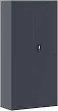vidaXL File Cabinet, Filing Cabinet with Lockable Doors and Shelves, Storage Unit for Office, Cupboard, Industrial Style, Anthracite Steel