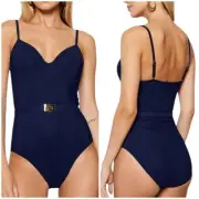 Tory Burch NWT T-Belt One Piece Navy Blue Size M Adjustable Strap Molded Cups