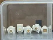 LEGO Parts - White Brick 1 x 1 with Studs on 2 Sides - No 26604 - QTY 5