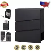 Waterproof Locking Mailbox - Easy Install Wall-Mount Design, 14.2 Inch High