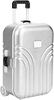 [Pongnas] Baby Suitcase Toy Cute Mini Travel Suitcase Box Suitcase with Plastic Wheels Mini Luggage Box 15.5 X 10.5 X 7 Cm (Silver), Silver