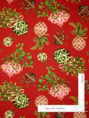 Christmas Holiday Flair Ornament Rust Red Cotton Fabric Studio E By The Yard