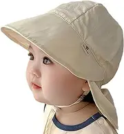 [Generic] Beach Hats for Kids | Toddler Sun Hat,UV Protection Soft Adjustable Breathable Flap Boonie for Fishing Gardening Travel Vacation Swimming Beige, Beige, XXL