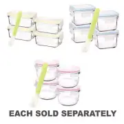 Glasslock Baby Set with Silicone Spoon Food Container Receptacle Lunch Box