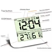 Thermometer Hygrometer Wall Clock with Alarm Waterproof Shower Digital X6R9
