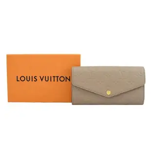 Louis Vuitton LV M82256 Sarah 牛皮壓紋信封式發財長夾.斑鳩灰