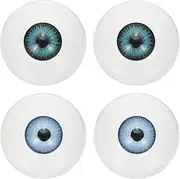 uxcell 30mm Doll Eyes, 4 Pcs Realistic Acrylic Eyes Plastic Half Eyeballs for Dolls Masks Halloween Props Art Craft, Light Blue/Dark Blue