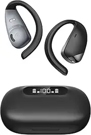 Open Ear Earbuds - Over the Ear Bluetooth 5.3 Wireless Earbuds with Earhooks for 48H Long Time Playback, Superior HiFi Stereo Sound Earbuds with ENC Noise Cancelling Mic,LED Digital Display Headphones