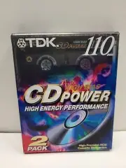 TDK CD POWER 110 High Bias Cassette Tape Type II 2 tapes High Energy performance
