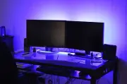 _____ LED Gaming DESK lights ____ new 2016 __ dual monitor stand lighting