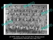 OLD 8x6 HISTORIC PHOTO OF WWI AUST ANZAC 3rd LIGHT HORSE R/I GROUP c1916