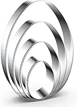 QAAQS Large Egg Cookie Cutter Set - 5 Inch, 4 Inch, 3 Inch, 2 Inch - 4 Piece - Stainless Steel