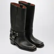 [Paris Texas] Black Roxy Boot In Brushed Leather 41 IT Black