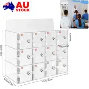 12 Slots Cell Phone Locker Box for Classroom Clear Acrylic Cell Phone Storage