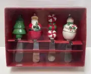 ST. NICHOLAS SQUARE Set of 4 Christmas Stainless Steel Holiday Spreaders-NIB