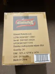 DISINFEX Multi-Purpose Wipes 80 count Canister NEW Lot of 24 -OVER 1900 WIPES