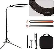 GSKAIWEN 18" 60W LED Ring Light Kit Dimmable Camera Photography Studio Video Light with Battery Slot for Makeup Portrait YouTube Video Outdoor Shooting (18-inch Soft Tube kit)