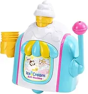 Ice Cream Bubble Maker Bath Toy Funny Bubble Ice Cream Bath Toys Novelty Baby Shower Toy with 4 Simulation Ice Cream Cone, Bath Bubble MakerBaby Bath Toys