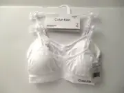 Calvin Klein girls 2 seamless bras size M 7/8 white
