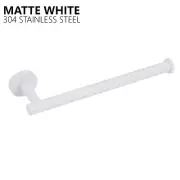 Matte White Bathroom Accessory Round Wall Mounted Towel Clothes Holder Rack Rail