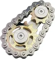 ILYMB Bike Chain Gear Fidget Spinner, Metal Sprocket Chain Fidget Toy, Stress Anxiety Relief Fidget Toy, Bike Chain Gears Novelty Toy,Metal EDC for Anxiety Relieve Boredom ADHD Autism(Gold)