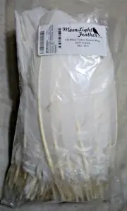 1 Lb. White Turkey Tom Rounds Secondary Wing Quill Wholesale Feathers Halloween