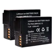 LOT 2 x DMW-BLC12 battery for Panasonic Lumix DMC-G5 G6 G7 G85 GX8 GH2