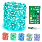 Color Changing Fairy String Lights, 33ft 100 LED Twinkle Lights with Remote &