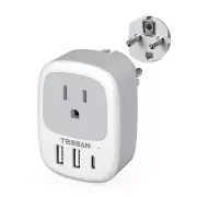Type E F Plug Adapter USB C, TESSAN Germany France Power Adaptor, Schuko Outl...