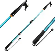 KOMCLUB Telescopic Boat Hooks for Docking 3 Stage Aluminum Push Poles Rust-Resistant Boat Gaff with Luminous Bead Design Non-Slip Rubber Handle Durable Boating Accessories Blue