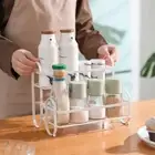 Spice Rack 2 Tier Kitchen Spice Organization Holder Sauce Bottle Salt Bag