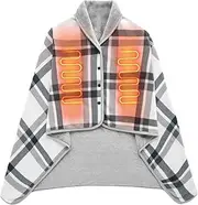 [Generic] Wearable Blanket - Thicken Cloak Blanket | Flannel Plaid Throw Poncho With Buttons Comfy Lap Blanket | Cozy Warm Thick Blanket, Comfy Plaid Shawl For All Seasons, Bed Sofa