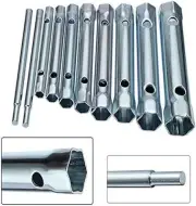 Dual-Ended Wrench Socket Plumber Back Nut Tap Spark Plug Spanner Set - 10Pcs