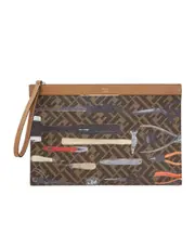 Fendi FF Medium Flat Pouch One size Brown