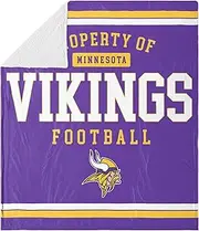 FOCO Minnesota Vikings Sherpa Fleece Blanket - 60 X 70