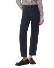 Whistles Stretch Barrel Leg Jeans in Dark Denim