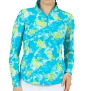 IBKUL Marcella Mock Neck Top Size M L Turtles Long Sleeve Golf Shirt Women NEW
