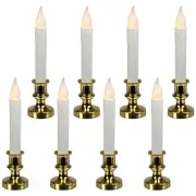 Northlight Flickering LED Frosted Window Candles with Timer - 8.5" - Set of 8