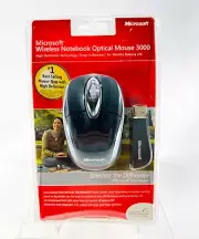 Microsoft Wireless Notebook Optical Mouse 3000 Gray PC-Windows-Mac New Sealed!